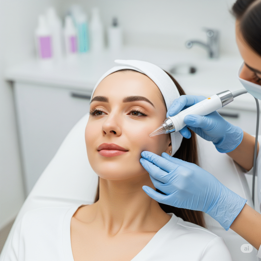 Microneedling treatment for glowing skin at Tricure Clinics Kakinada