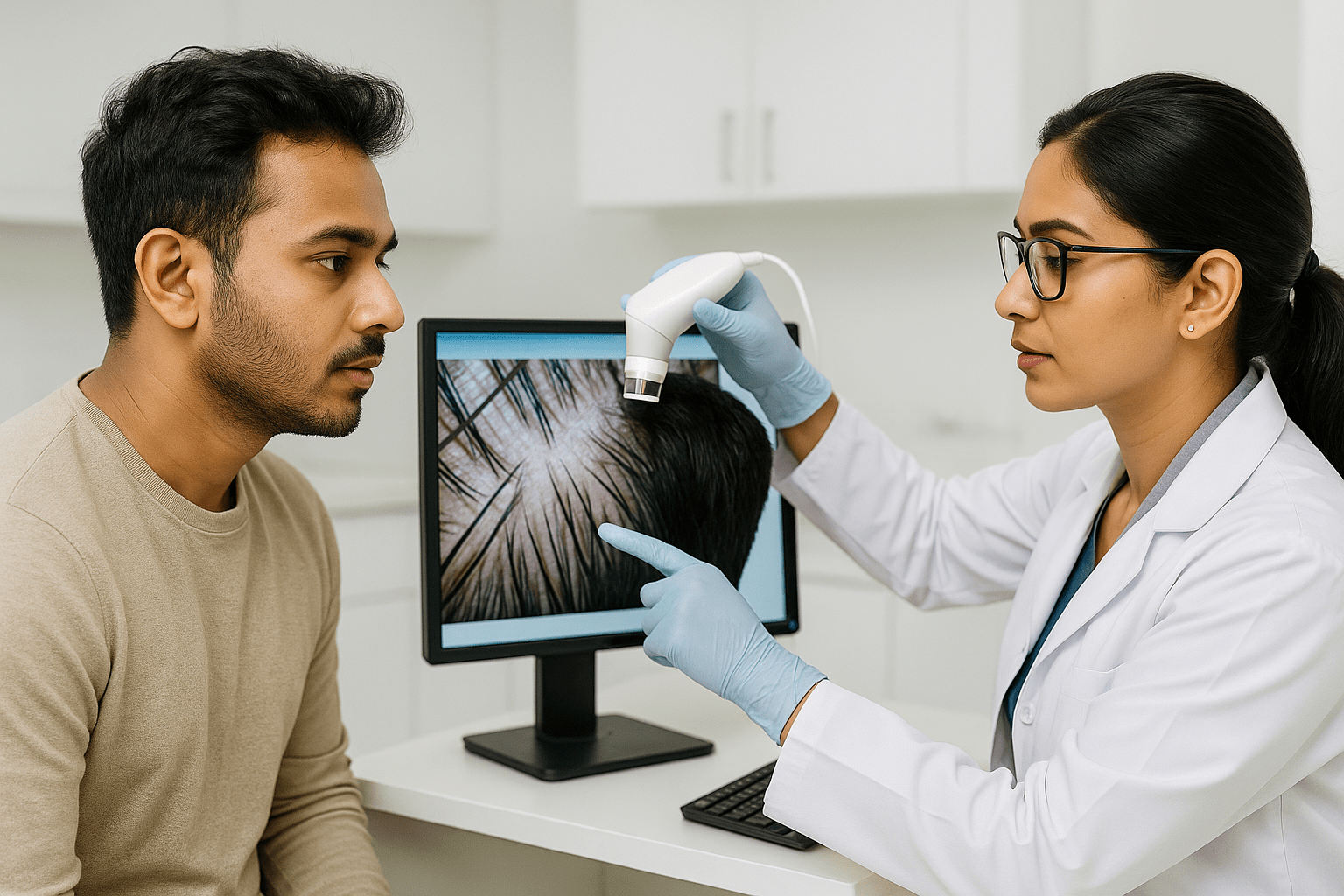 Hair loss treatment in Kakinada at Tricure Clinics using PRP and GFC therapy