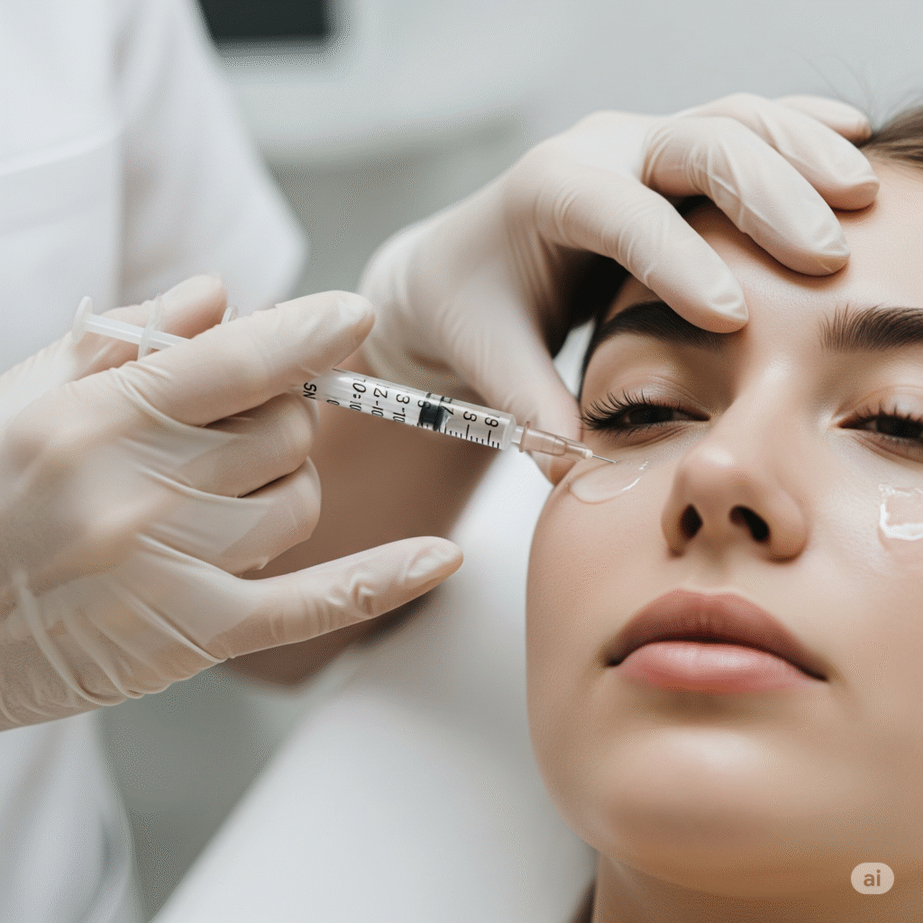 Patient receiving PRP skin treatment at Tricure Clinics in Kakinada for acne scars and skin rejuvenation