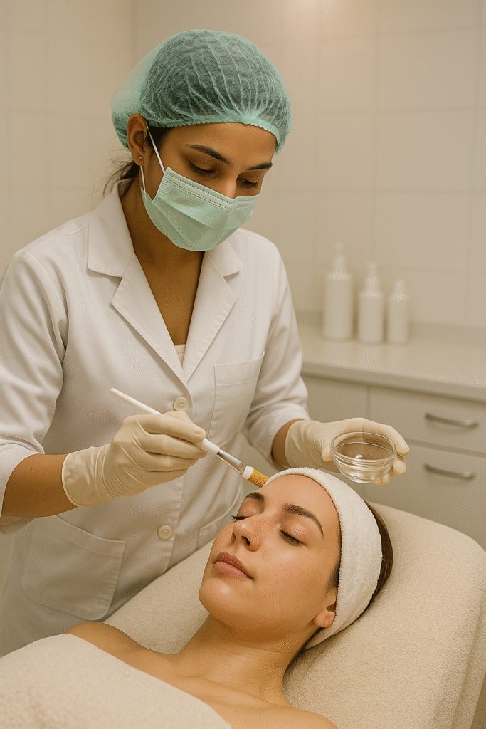 Chemical peel treatment for glowing skin at Tricure Clinics in Kakinada