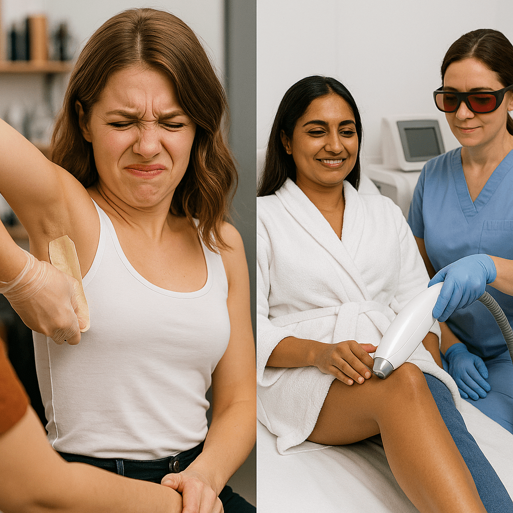 Waxing vs laser hair removal comparison – salon vs clinic treatment in Kakinada